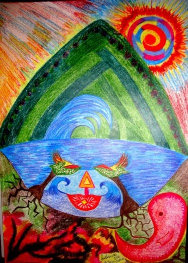 Desenho intitulada "PSICODÉLICO" por Silviane Moon, Obras de arte originais, Lápis