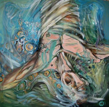 Painting titled "Rolled in madness" by Silvia-Alexandra Pintilie, Original Artwork