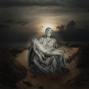 Digital Arts titled "Pietà" by Silvija Treice, Original Artwork, Photo Montage