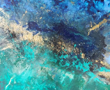 Painting titled "AQUA WORLD" by Silvie Kořistková, Original Artwork, Acrylic