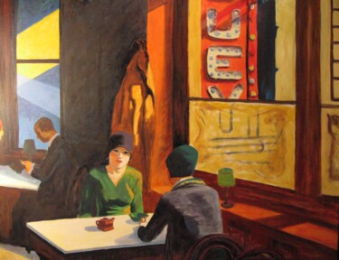 Peinture intitulée "Copia da E. Hopper" par Silvio Ricci, Œuvre d'art originale, Huile