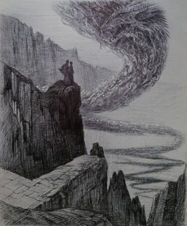Dibujo titulada "Dante-Inferno: Cant…" por Silvio Ricci, Obra de arte original, Bolígrafo