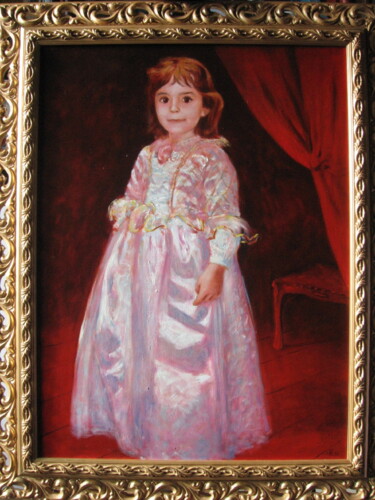 Painting titled "Ritratto di bambina…" by Silvio Ricci, Original Artwork, Oil