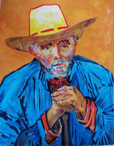 Pintura titulada "Copia di Van Gogh-R…" por Silvio Ricci, Obra de arte original, Acuarela