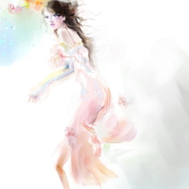 Arts numériques intitulée "run with star light" par Silya, Œuvre d'art originale, Travail numérique 2D