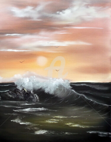 Painting titled "Surging Forward Sold" by Sim Cynthia Adams, Original Artwork, Oil