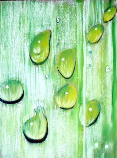 Peinture intitulée "Gouttes d'eau" par Sim13, Œuvre d'art originale