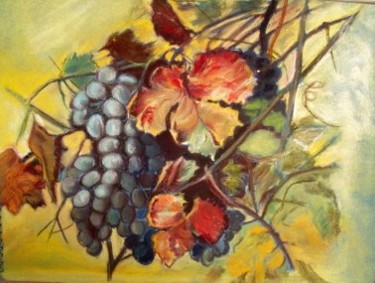 Peinture intitulée "Vigne en automne" par Sim13, Œuvre d'art originale