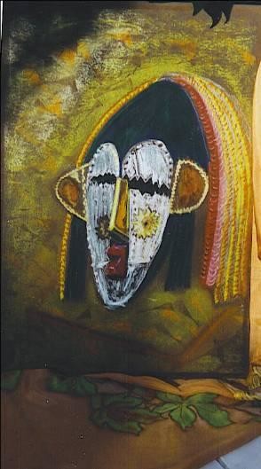 Painting titled "Masque africain" by Sim13, Original Artwork