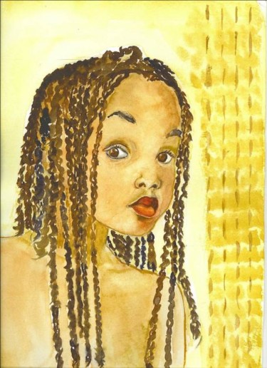 Painting titled "Petite sénégalaise" by Sim13, Original Artwork