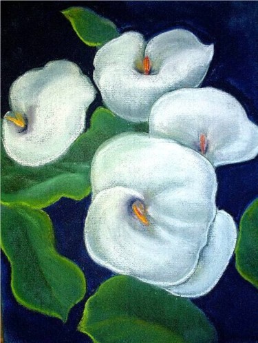 Painting titled "Arums" by Sim13, Original Artwork