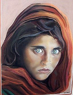 Peinture intitulée "La Fille aux yeux v…" par Sim13, Œuvre d'art originale