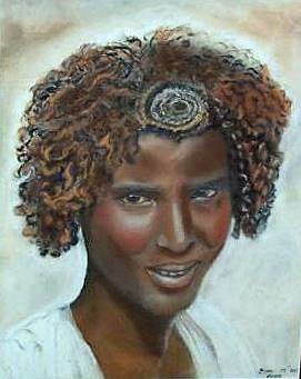 Peinture intitulée "Ethiopienne" par Sim13, Œuvre d'art originale