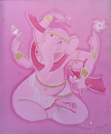 Painting titled "Ganesha - 001" by Sima Arts Gallery, Original Artwork