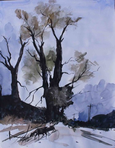 Ζωγραφική με τίτλο "Landscape - SB079" από Sima Arts Gallery, Αυθεντικά έργα τέχνης