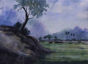 Painting titled "Landscape - SB080" by Sima Arts Gallery, Original Artwork