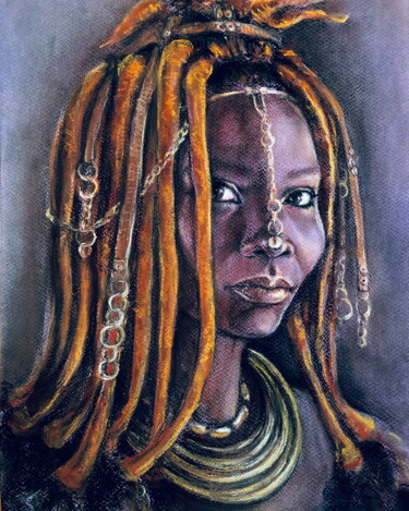 Картина под названием "Девушка народа Химба" - Svetlana Kuzina (Skuz), Подлинное произведение искусства, Пастель