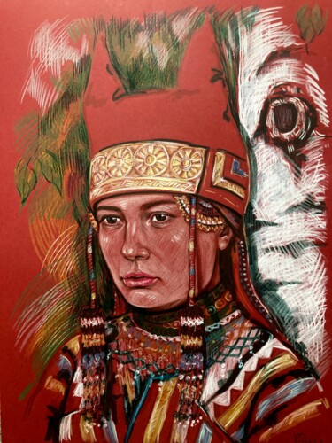 Картина под названием "Рязаночка" - Svetlana Kuzina (Skuz), Подлинное произведение искусства, Маркер