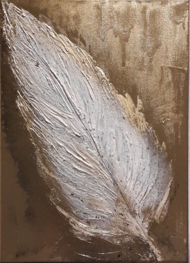 Peinture intitulée "Phoenix Feather" par Sonya_lonelypsycho, Œuvre d'art originale, Acrylique Monté sur Châssis en bois