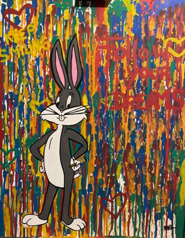 「Bugs Bunny Follow y…」というタイトルの絵画 Simartによって, オリジナルのアートワーク, アクリル