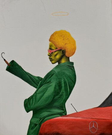 Peinture intitulée "Pink" par Simeon Nwoko, Œuvre d'art originale, Acrylique