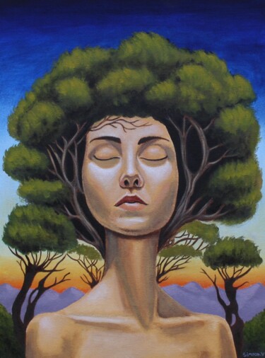 Malerei mit dem Titel "Forest" von Sumeon Barias, Original-Kunstwerk, Öl