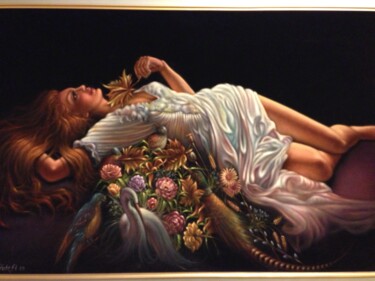 Картина под названием "Beautifule girl" - Simin Hatefi, Подлинное произведение искусства, Масло