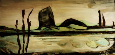 Malerei mit dem Titel "ISLAND" von Simone Kehrer, Original-Kunstwerk, Öl
