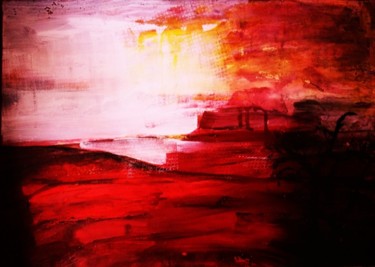 Malerei mit dem Titel "SUNRISE" von Simone Kehrer, Original-Kunstwerk, Öl