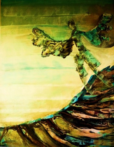 Malerei mit dem Titel "Learning to fly Syl…" von Simone Kehrer, Original-Kunstwerk, Öl