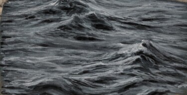 Pintura intitulada "Mer noire" por Simon Algayon, Obras de arte originais, Acrílico Montado em Painel de madeira
