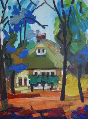 Schilderij getiteld "FORREST HOME" door Simon Borst, Origineel Kunstwerk