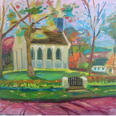 Картина под названием "WHITE CHURCH AT GRO…" - Simon Borst, Подлинное произведение искусства