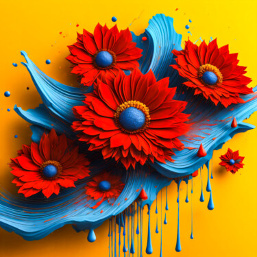 Arte digitale intitolato "Flowers missing ete…" da Simon Dara, Opera d'arte originale, Immagine generata dall'IA