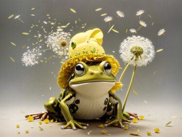 Digital Arts titled "The frog & the dand…" by Simon Dara, Original Artwork, AI generated image