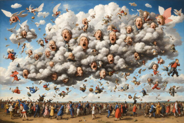 Digitale Kunst mit dem Titel "A world in the clou…" von Simon Dara, Original-Kunstwerk, KI-generiertes Bild