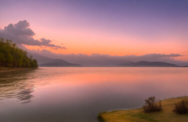 Digital Arts titled "Lake Amarina" by Simon Dara, Original Artwork, AI generated image