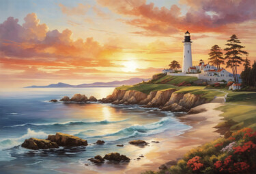 Digital Arts titled "The lighthouse of N…" by Simon Dara, Original Artwork, AI generated image