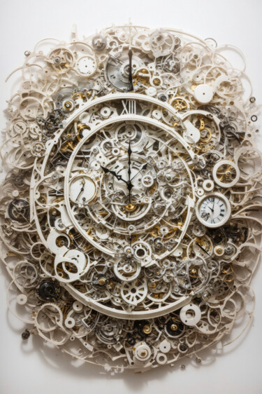 Arts numériques intitulée "Exploded time #2" par Simon Dara, Œuvre d'art originale, Image générée par l'IA