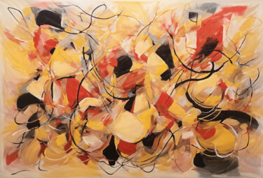 Arts numériques intitulée "Friendly red-yellow" par Simon Dara, Œuvre d'art originale, Image générée par l'IA