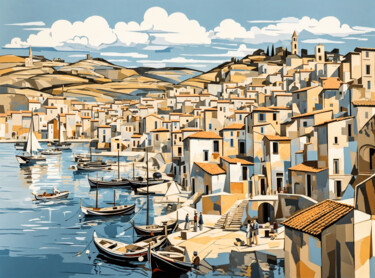 Digitale Kunst getiteld "Marsoni del mar" door Simon Dara, Origineel Kunstwerk, AI gegenereerde afbeelding