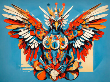 Arte digitale intitolato "Mr Feathers" da Simon Dara, Opera d'arte originale, Immagine generata dall'IA
