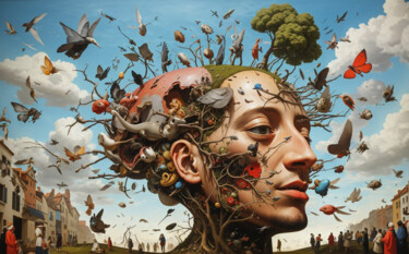Arte digital titulada "Tree head" por Simon Dara, Obra de arte original, Imagen generada por IA