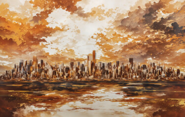 Digital Arts titled "Cityscape #1" by Simon Dara, Original Artwork, AI generated image