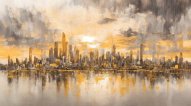 Digital Arts titled "Cityscape #8" by Simon Dara, Original Artwork, AI generated image