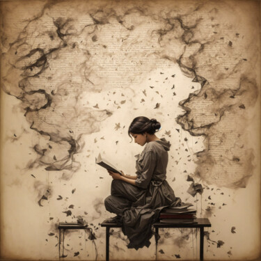 Arts numériques intitulée "Knowledge is everyw…" par Simon Dara, Œuvre d'art originale, Image générée par l'IA