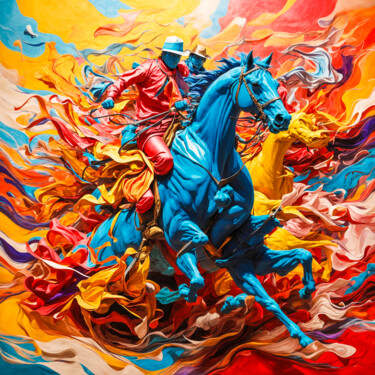 Arte digital titulada "Equus colora" por Simon Dara, Obra de arte original, Imagen generada por IA
