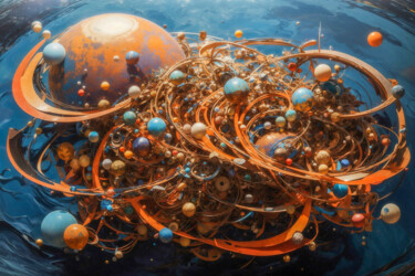 Digital Arts titled "Planetoids #1" by Simon Dara, Original Artwork, AI generated image