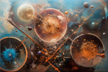 Digital Arts titled "Planetoids #2" by Simon Dara, Original Artwork, AI generated image