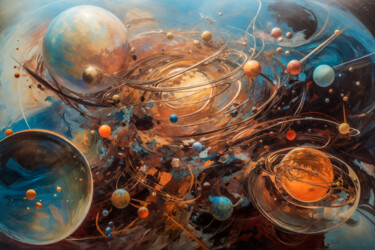 Arts numériques intitulée "Planetoids #3" par Simon Dara, Œuvre d'art originale, Image générée par l'IA
